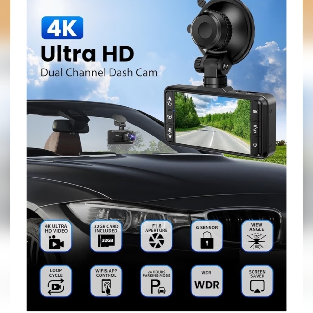 4K Dash Cam Front And Rear - Picture 8 of 9
